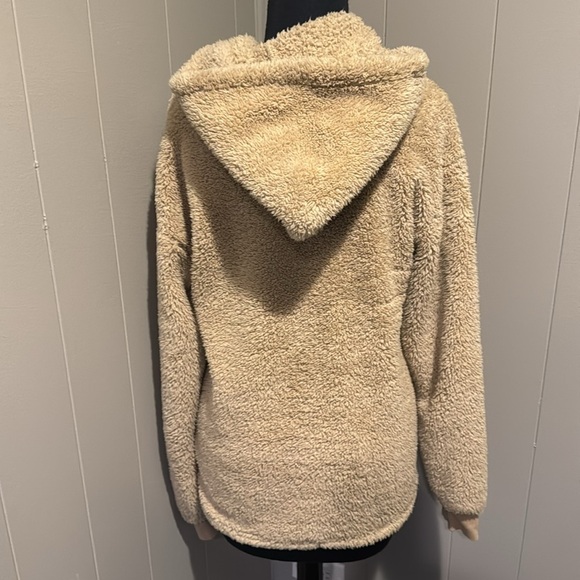 Original Use camel super soft 1/4 zip fleece kangarooo pocket hoodie fleece. XS - Picture 4 of 6